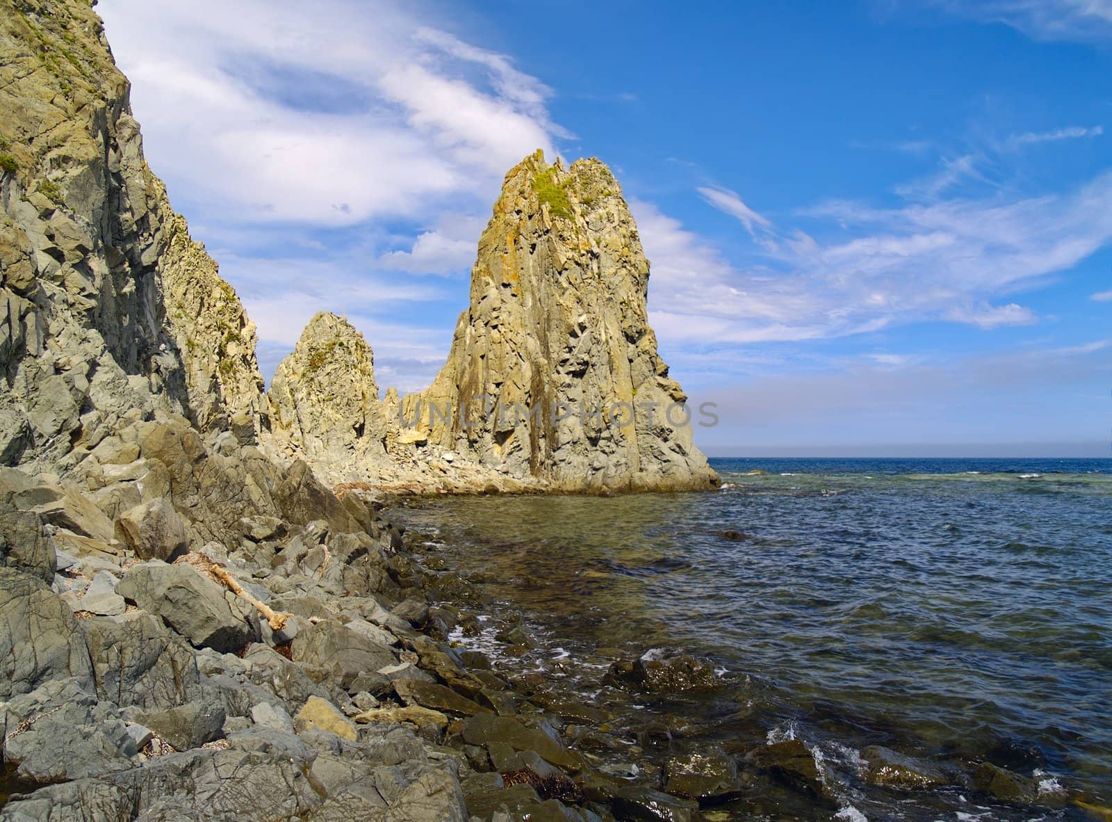 Rocks on sea coast - a summer landscape