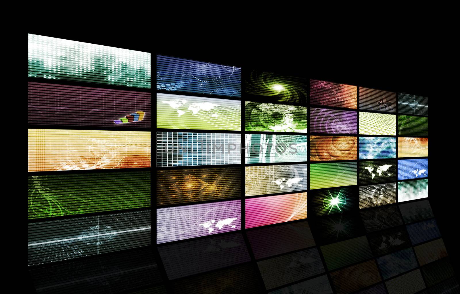Futuristic Web Cyber Data Grid Color Background