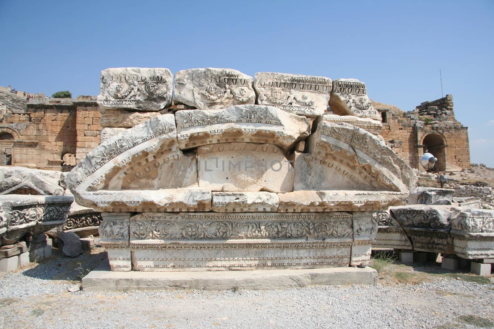  	Stones of an ancient building in Hierapolis