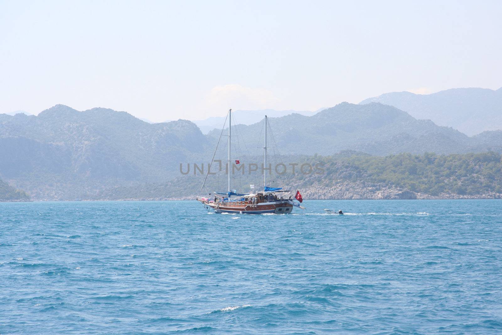 The Mediterranean sea. Yacht trevel to Kekova.