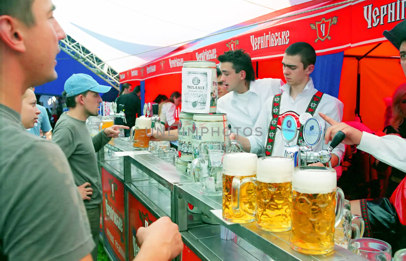 KYIV, UKRAINE - SEP 25: The metropolitan "Spartak" Stadium hosted the traditional, popular among Kyivans, festival of beer Oktoberfest on September 25, 2006 in Kyiv, Ukraine