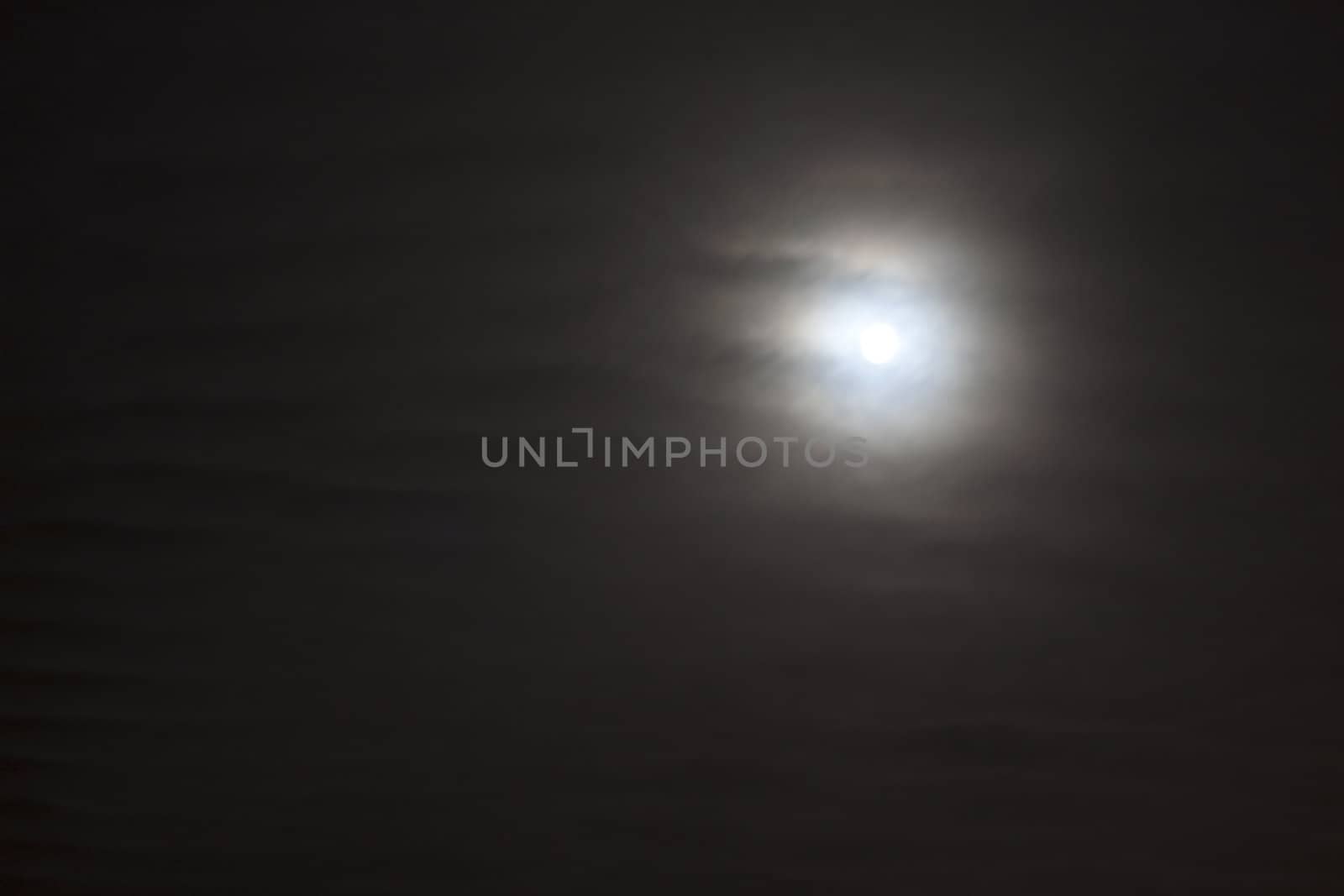 Abstract of a full moon in a cloudy night.