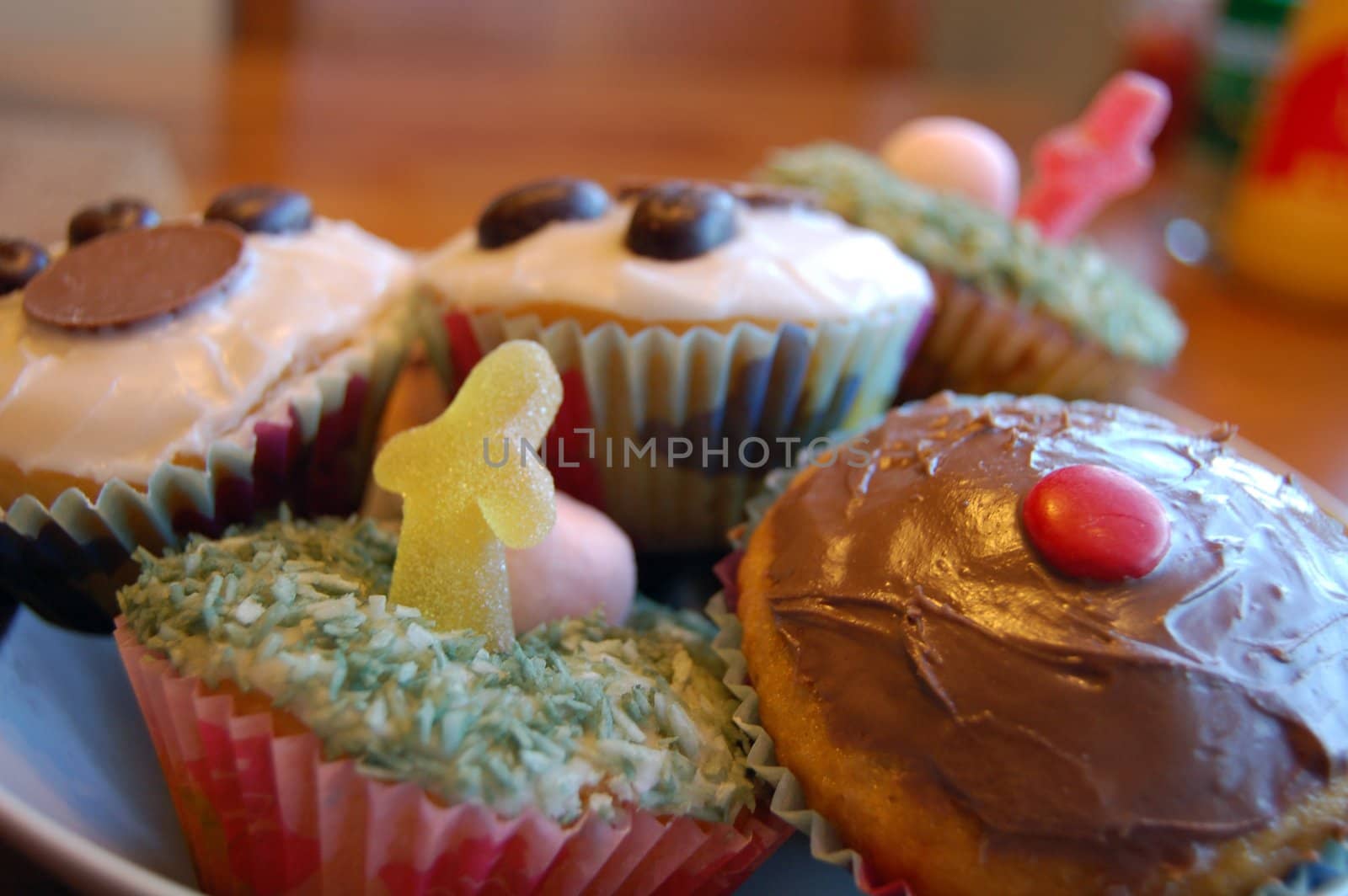 muffins with candy decorations