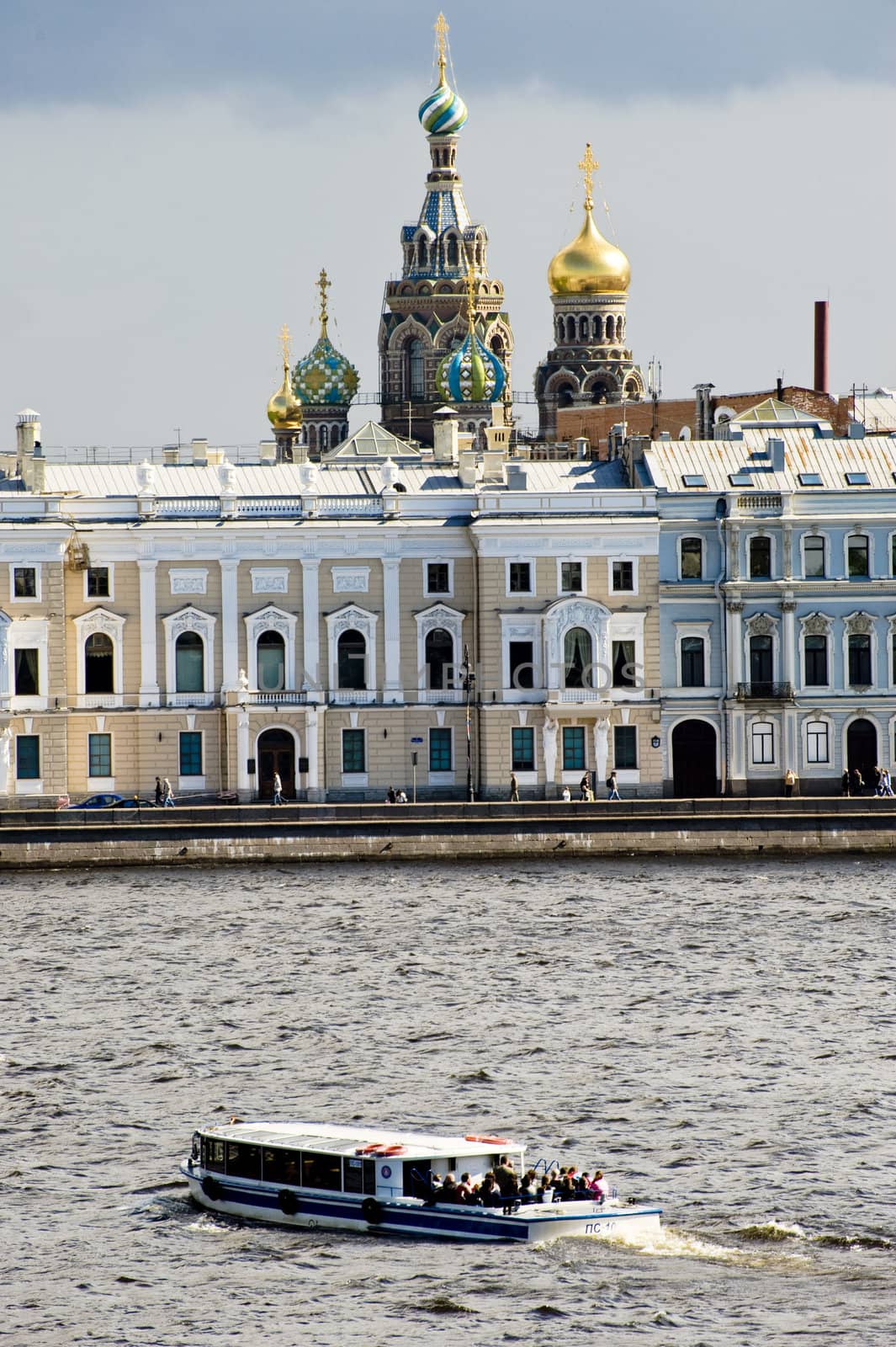 The view on the Neva river in Sankt Petersburd Russia