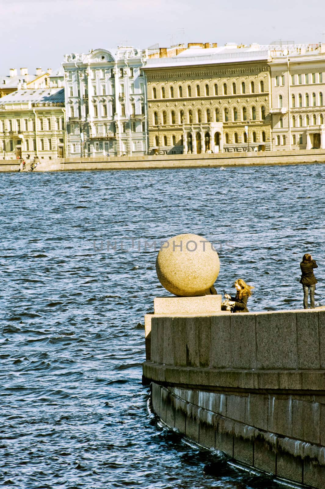 The view on the Neva river in Sankt Petersburd Russia