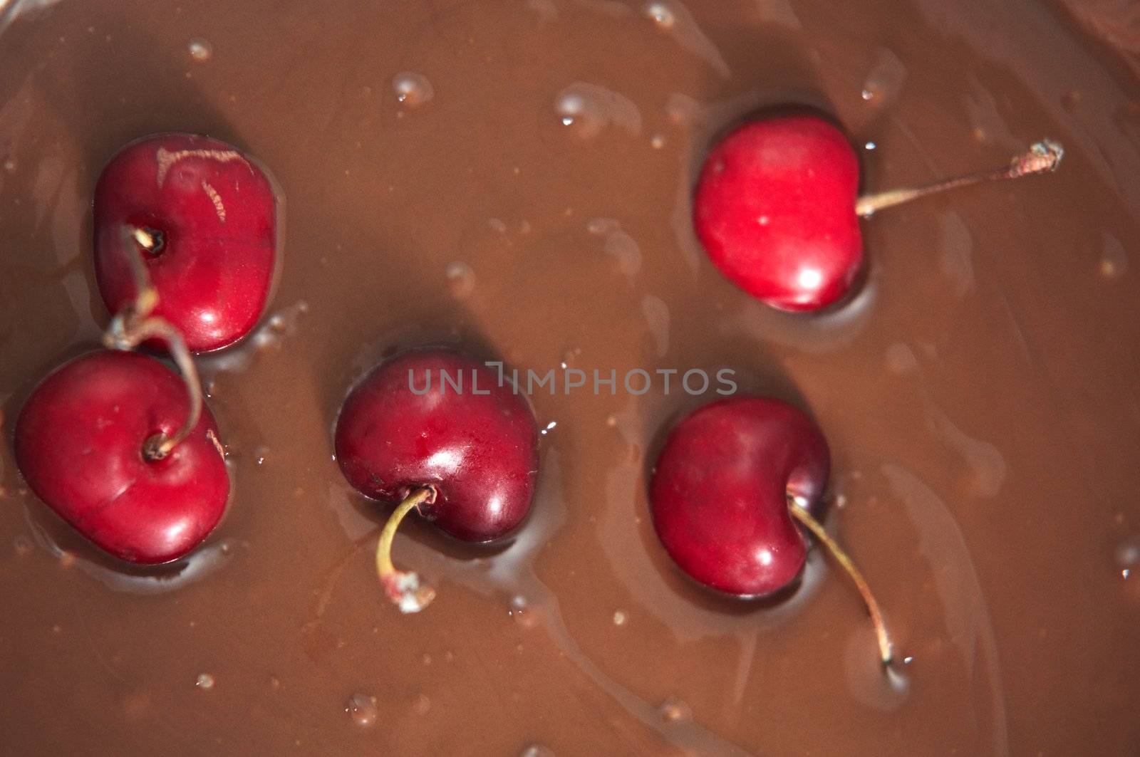 Cherry in hot chocolate.