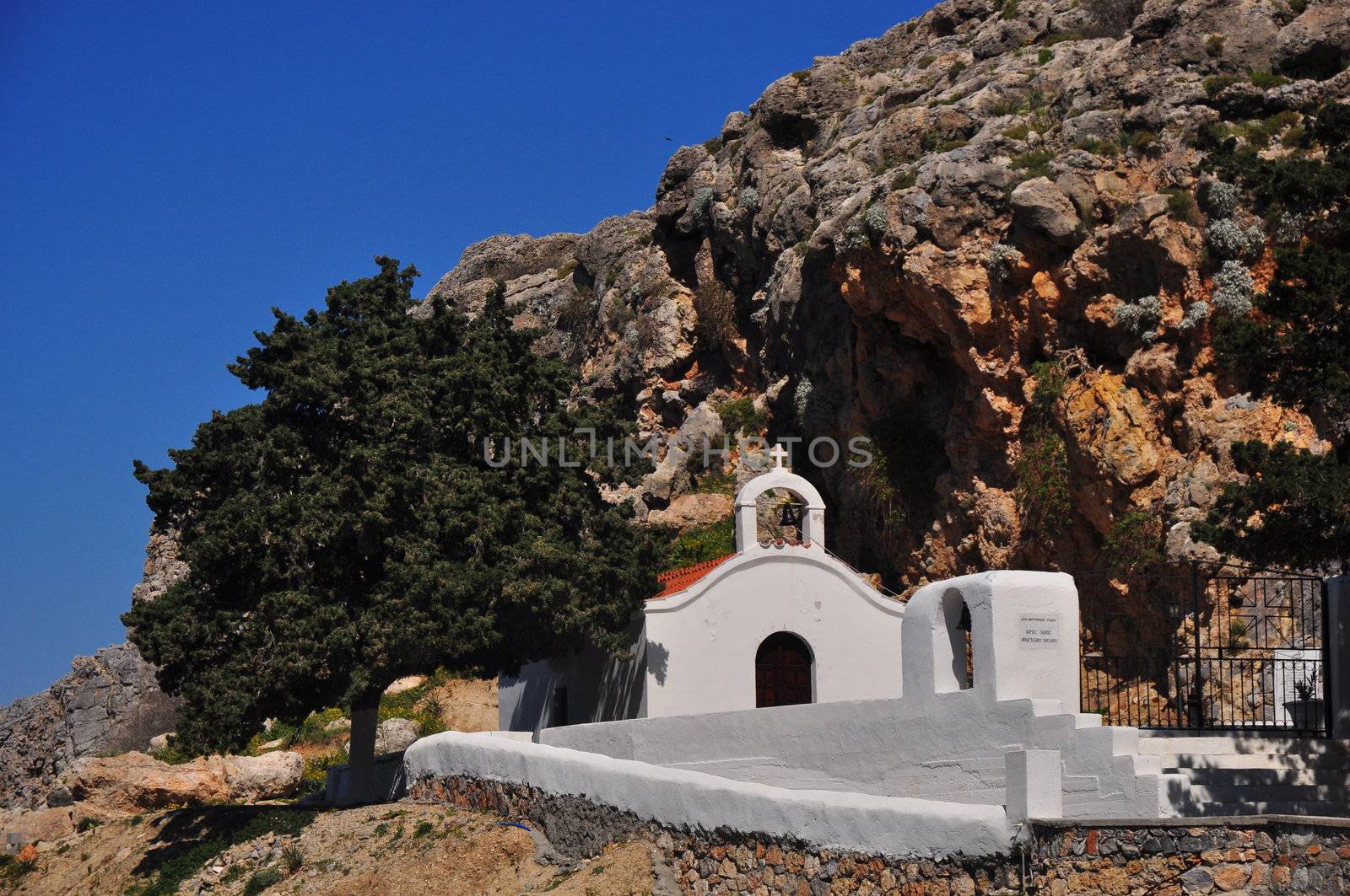 Small chapel in Lindos Town, Rhodes, Greece