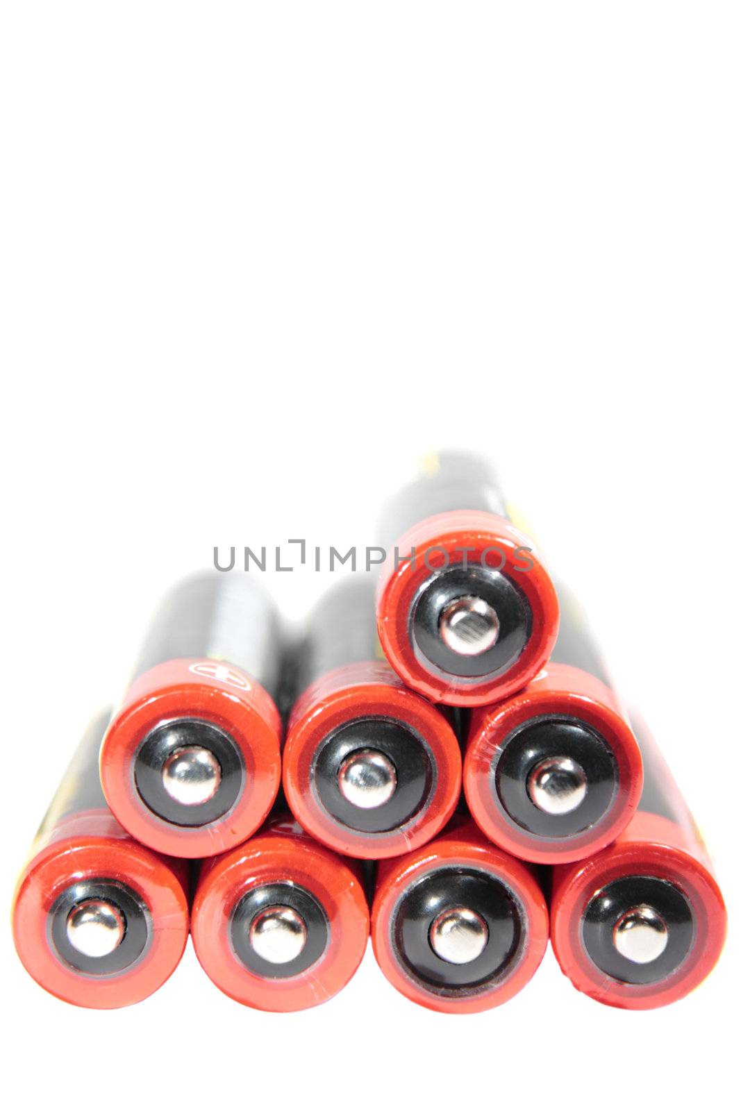 batteries grouped together against a white background