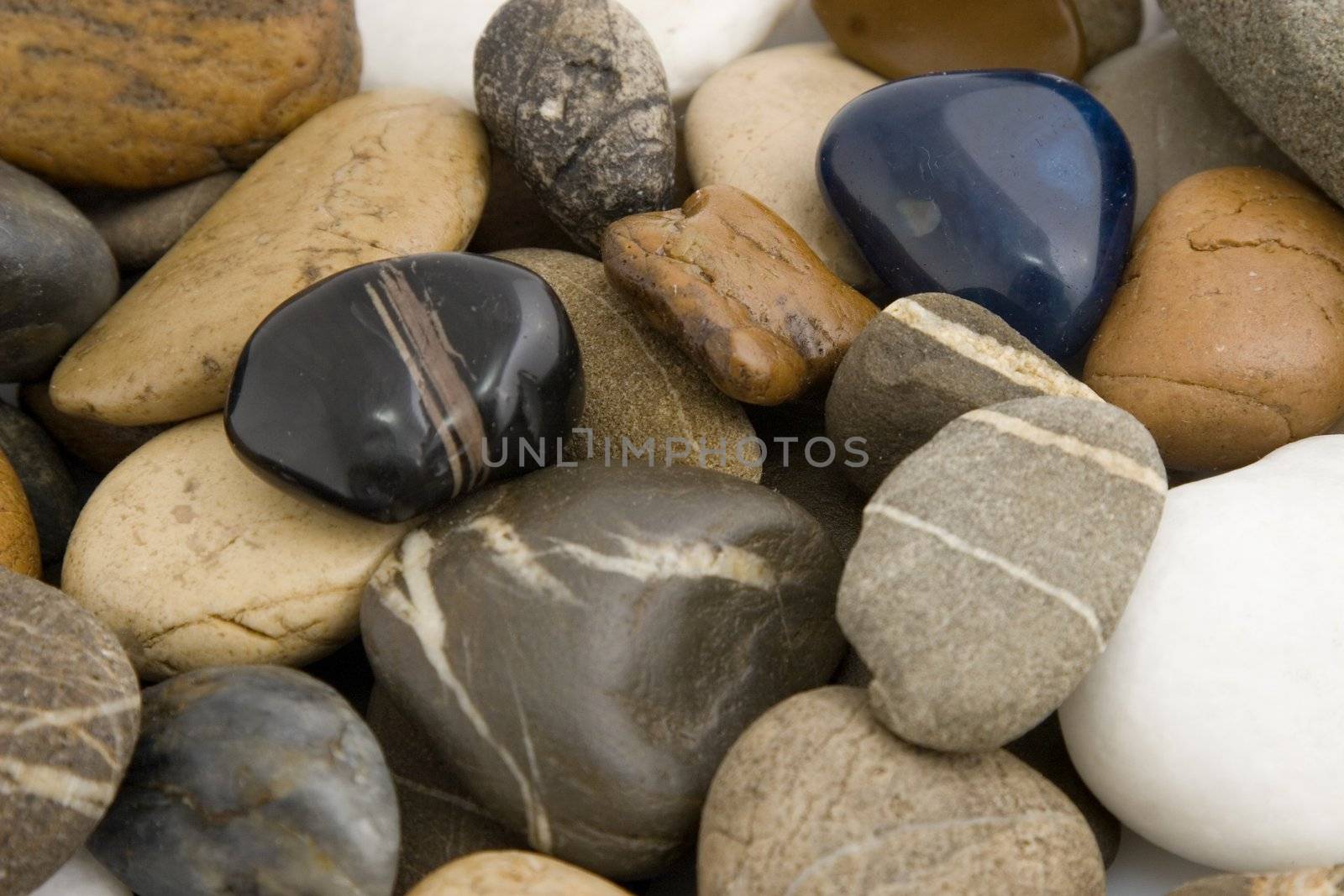 close-up of colored stones, different shape and texture