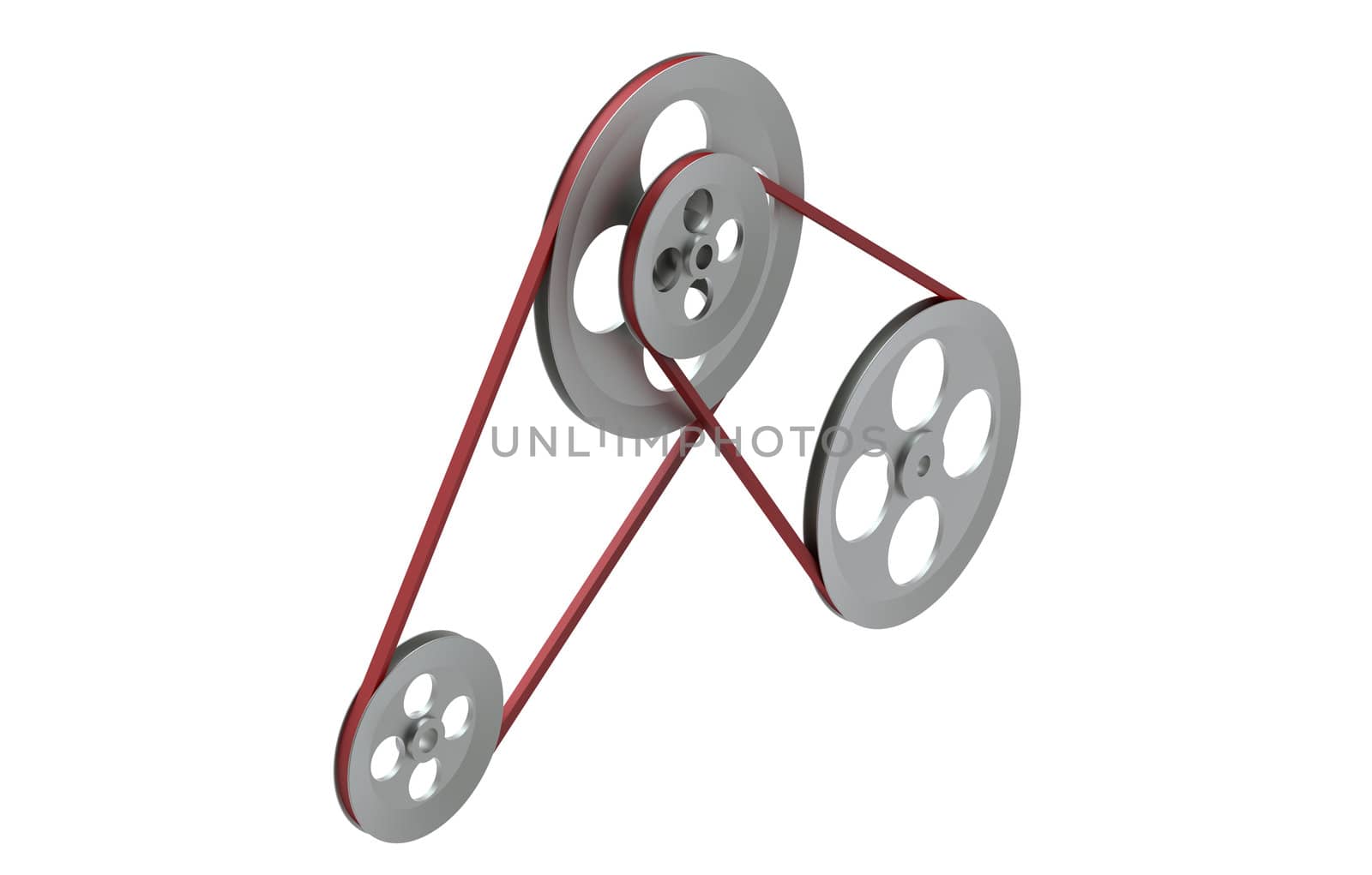 Belt transmission isolated on white