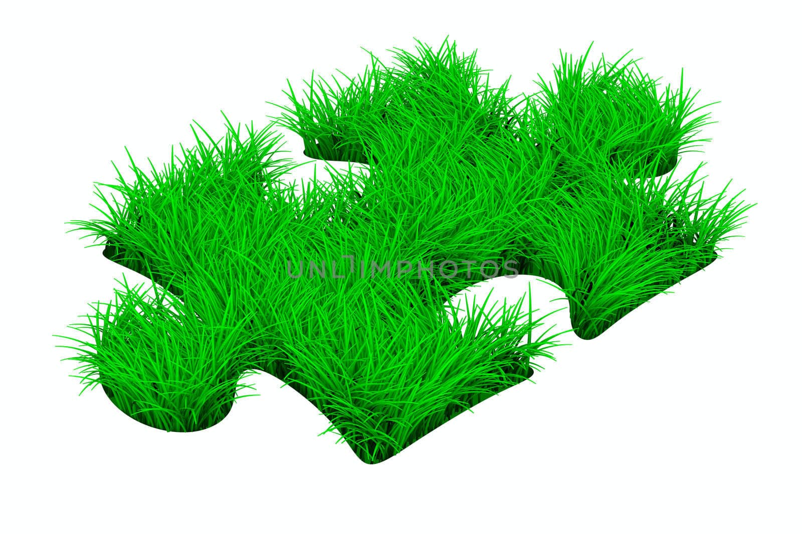 Puzzle on white background. Isolated 3D image