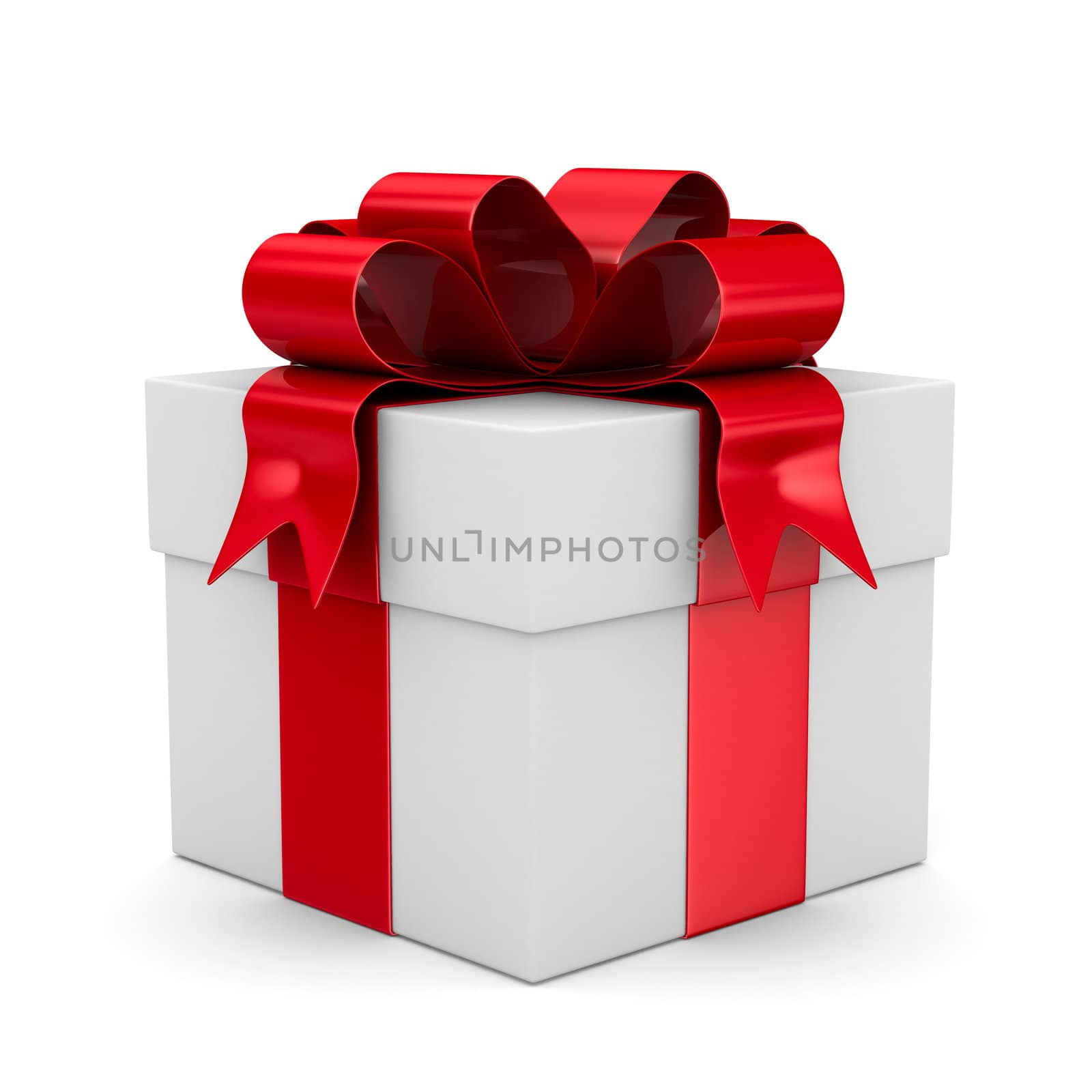 White gift box. Isolated 3D image