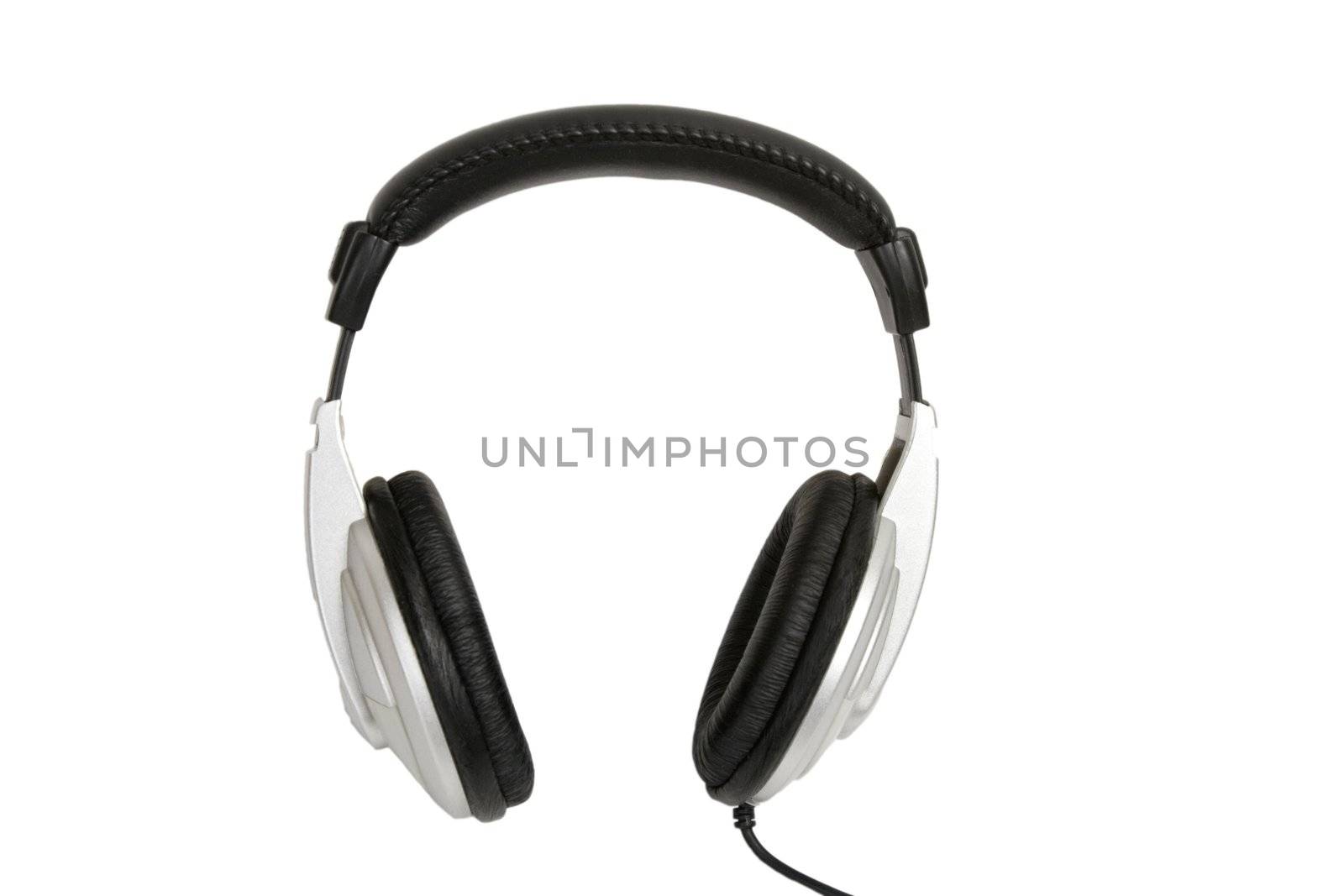 front view of dj headset on white background