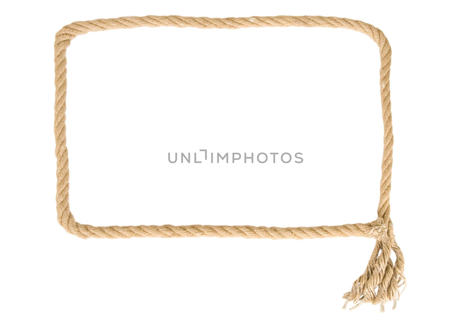 frame made from rope on white background