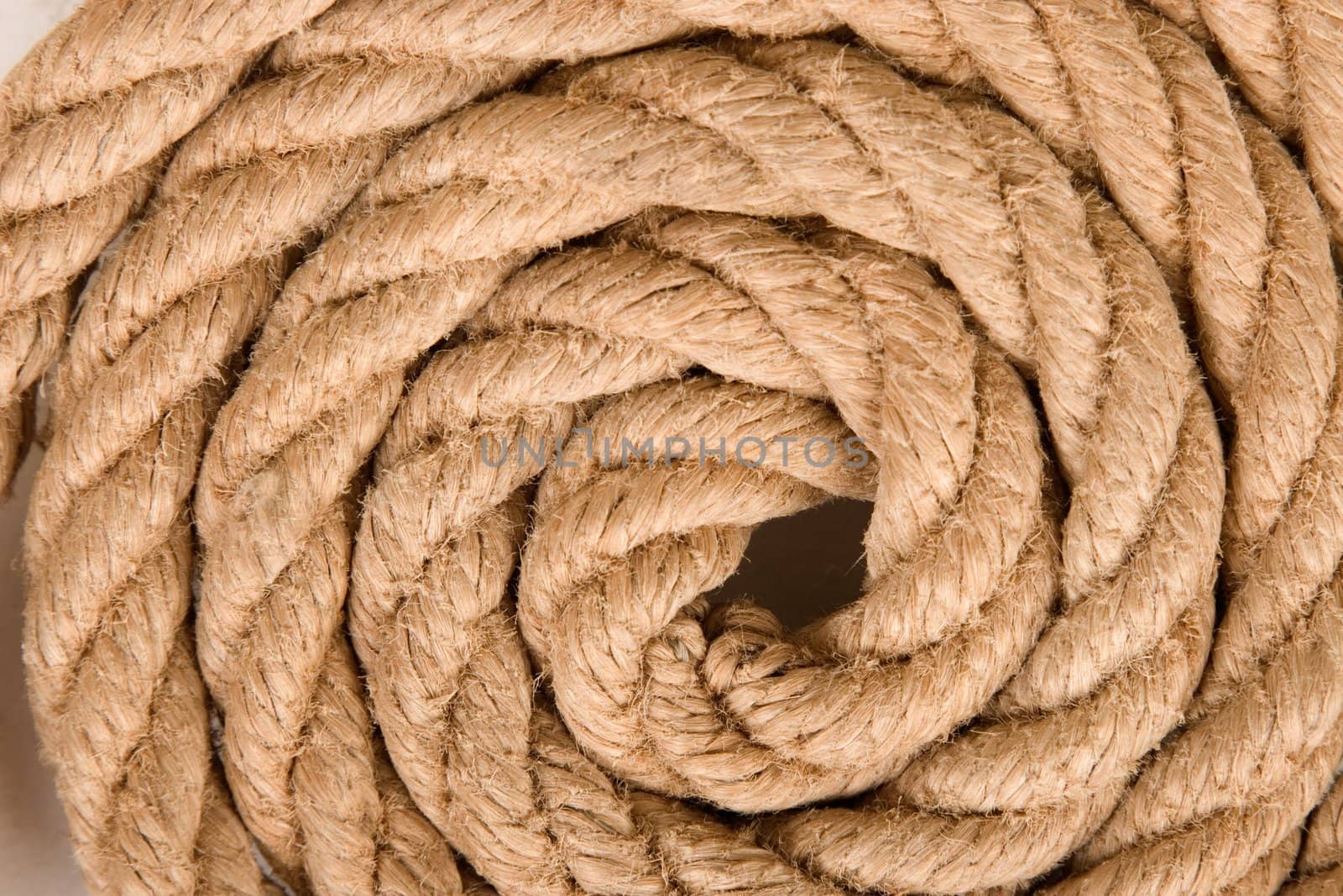 front view of closeup rope arranged concentric shape