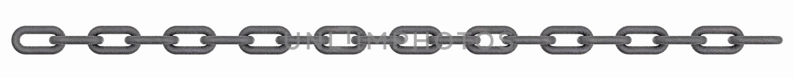 3d render of a metal chain isolated on a white background
