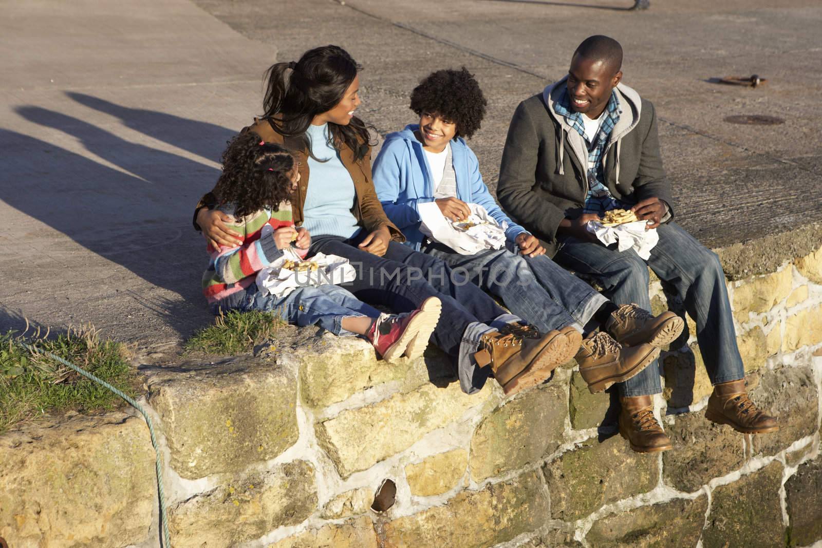 Happy family having picnic by omg_images