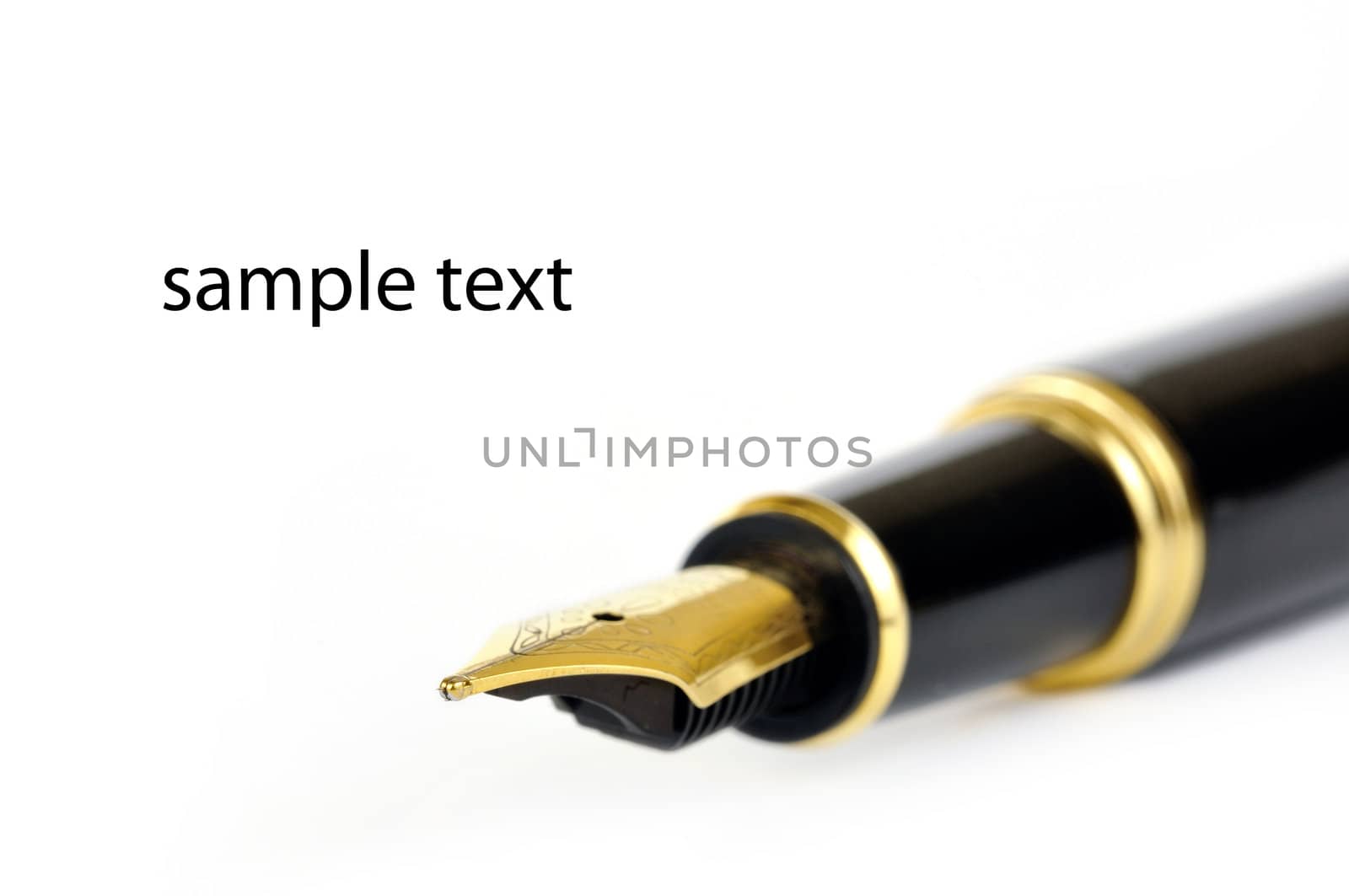 Education background with a fountain pen over white and plenty of room for your text