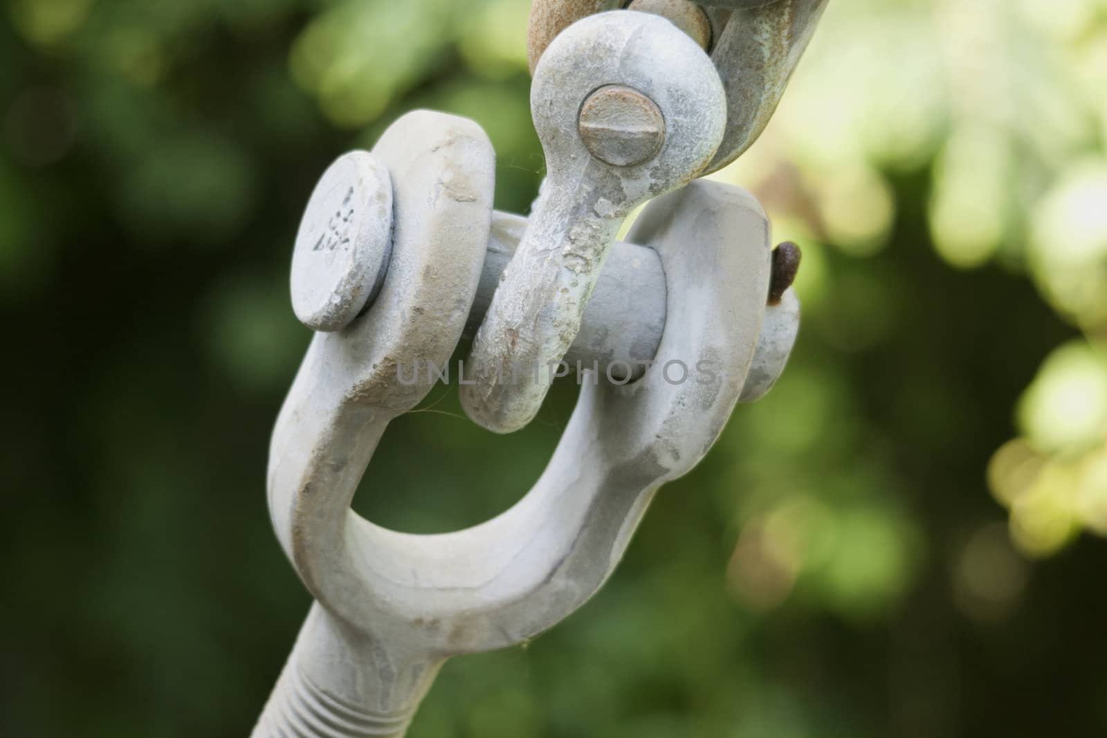 Connective hardware image taken at Princeton, NJ, train station serves to symbolize strength, union, and practicality.