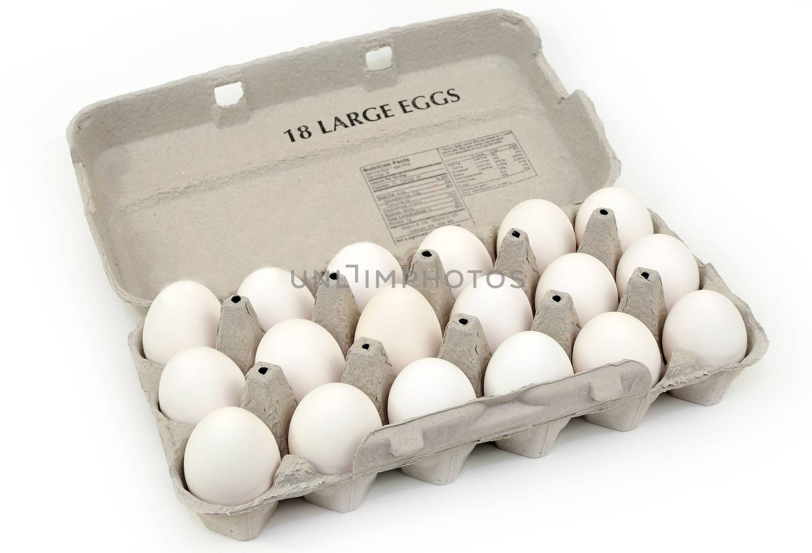 Carton of eggs isolated over white background