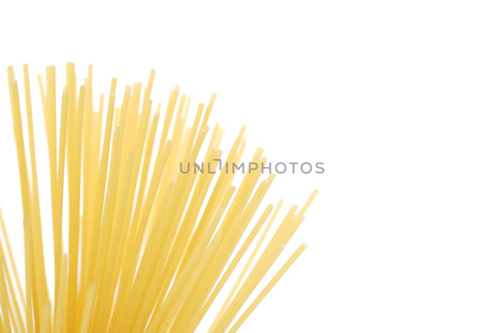 dry spaghetti isolated on white background