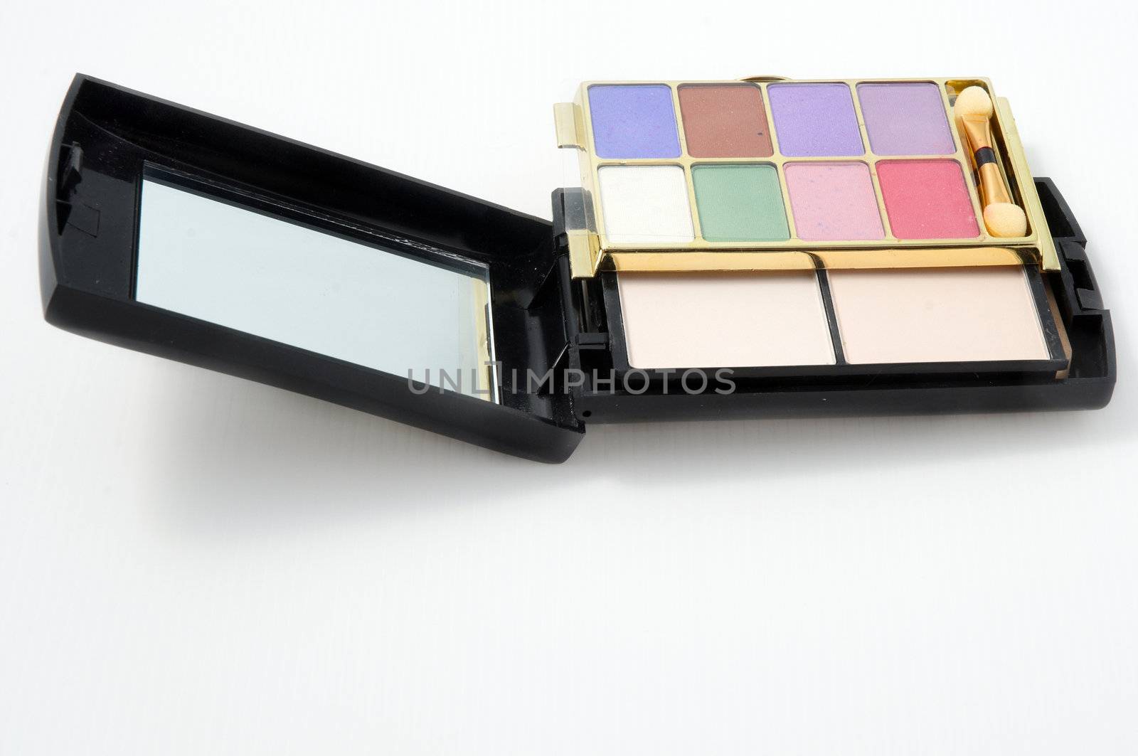 Set of makeup with diverse colors. Beauty concept .