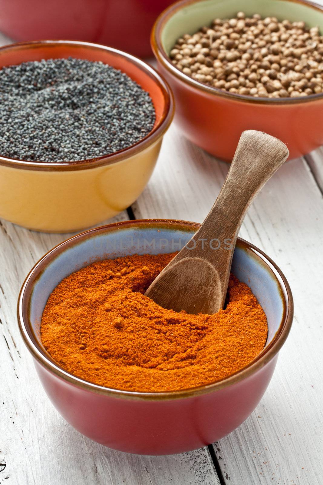 close up of spices on bowl