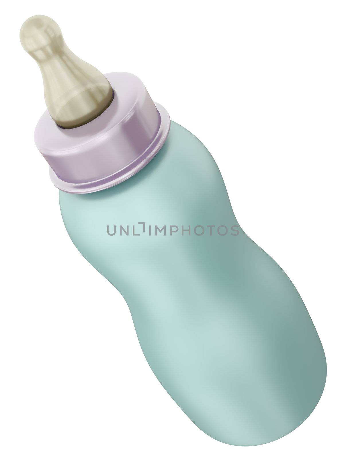 Baby bottle isolated on white background. 3D render
