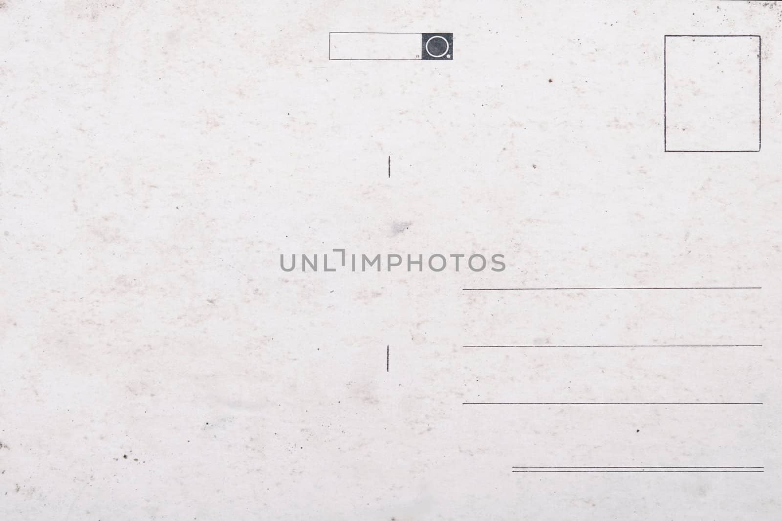 Old empty postcard, grunge paper with aging marks