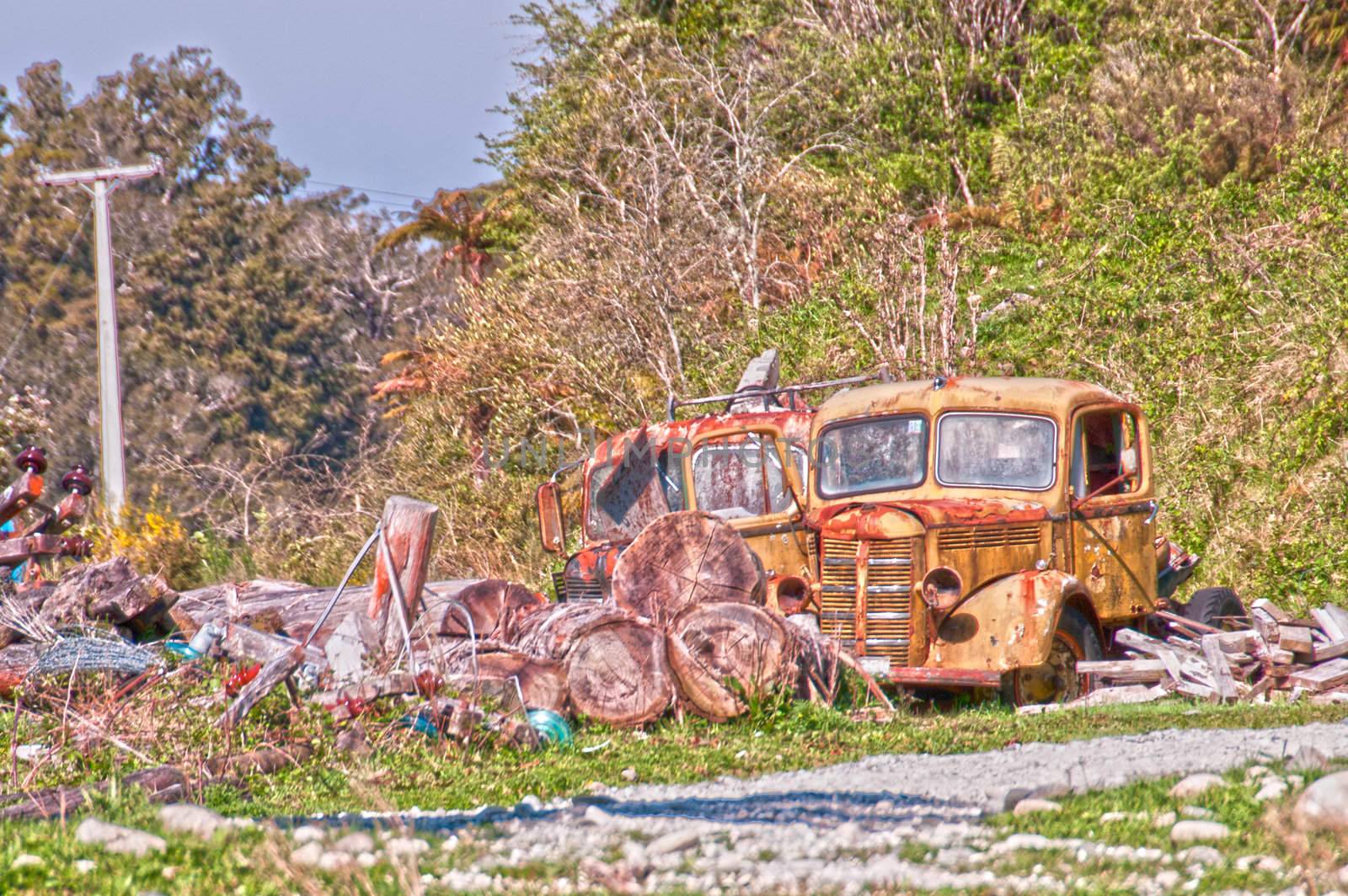 Abandoned Truck int he New Zealand Countryside.