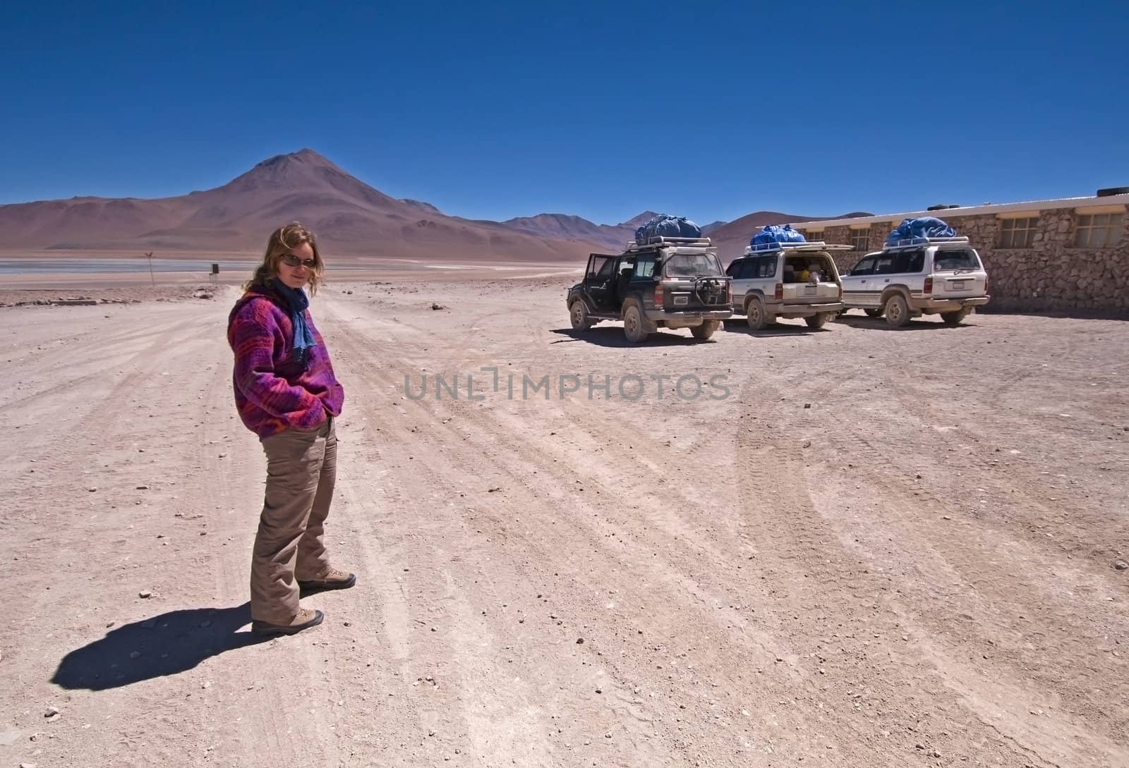 Blonde Woman in the Bolivian Desert