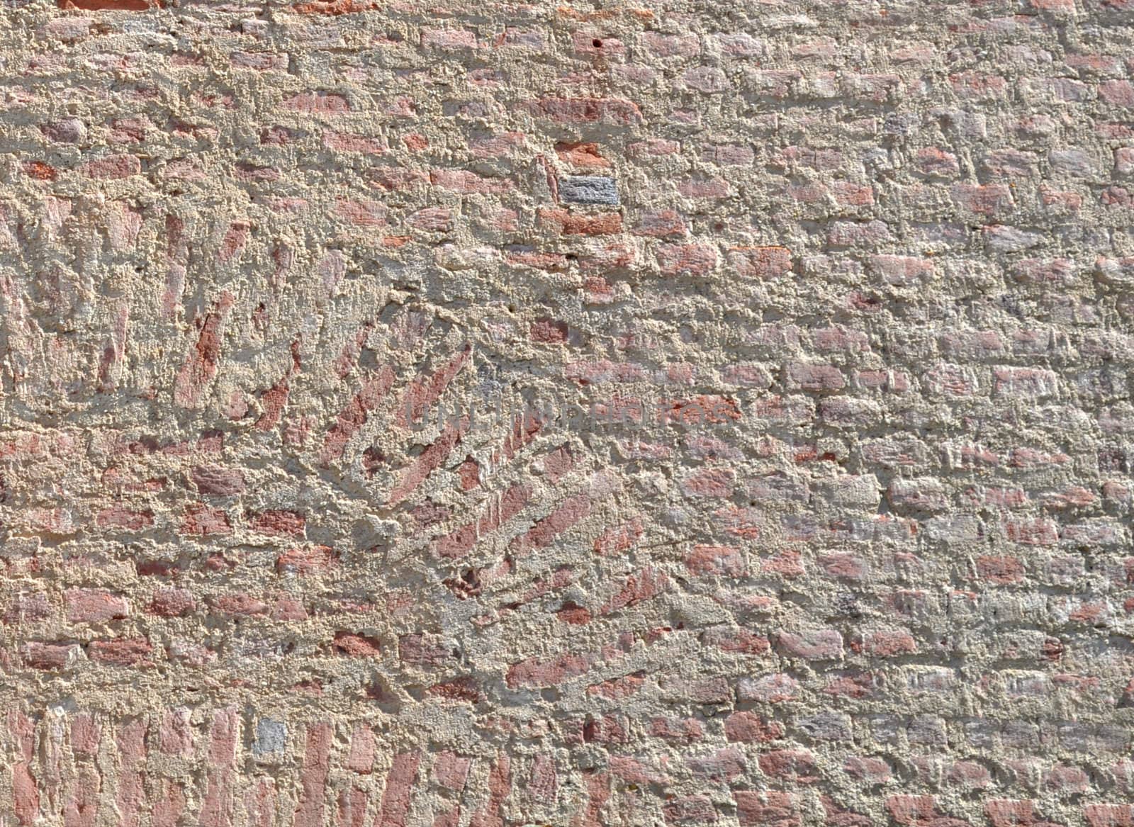 Red brick wall useful as a background