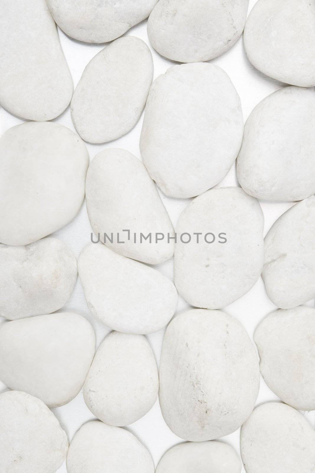 close-up of few white stones, front view