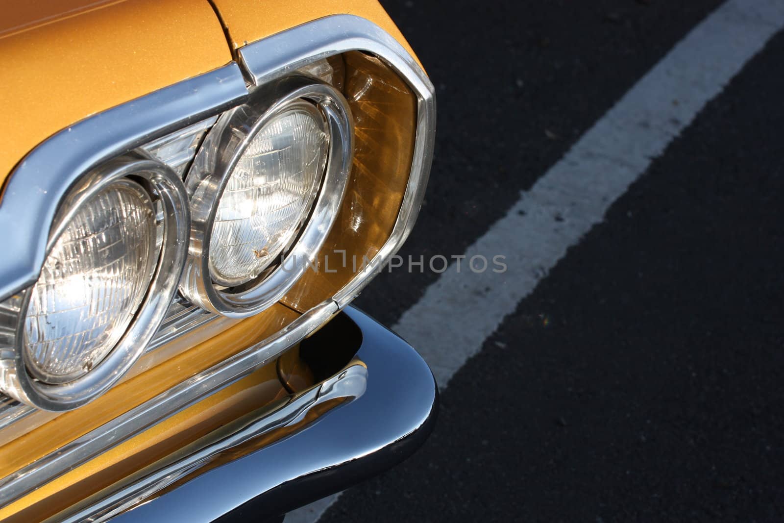 Close up of a classic car.