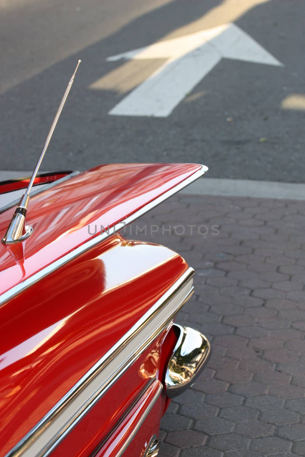 Close up of a classic car.