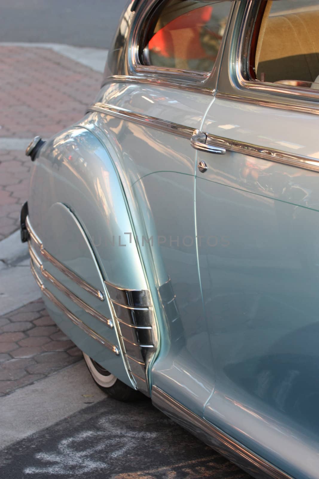 Close up of a classic car.