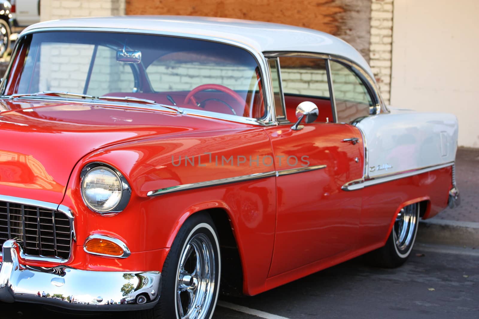 Close up of a classic car.