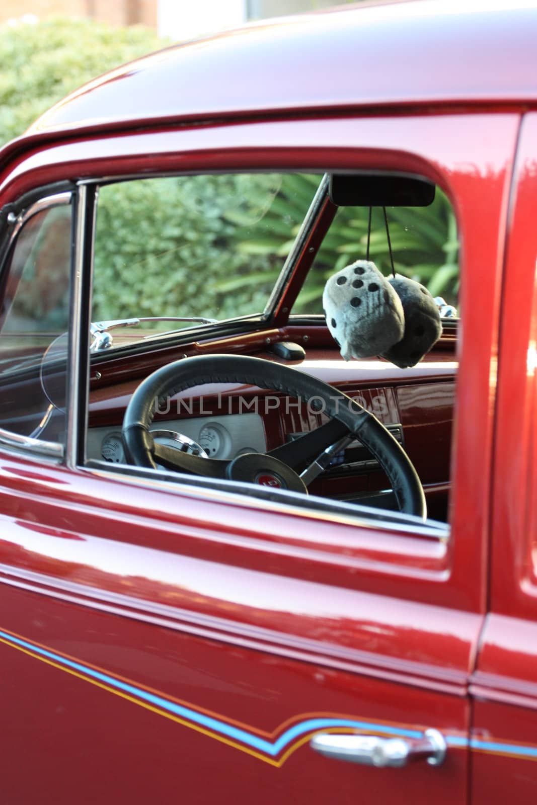 Close up of a classic car.