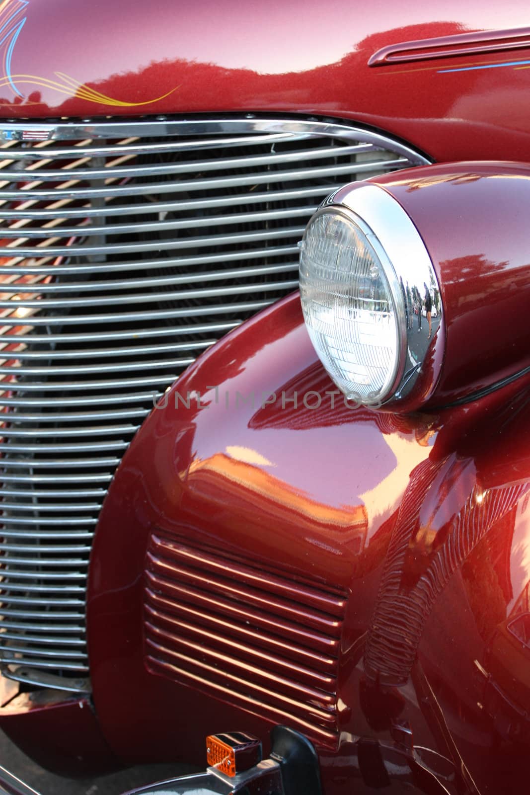 Close up of a classic car.