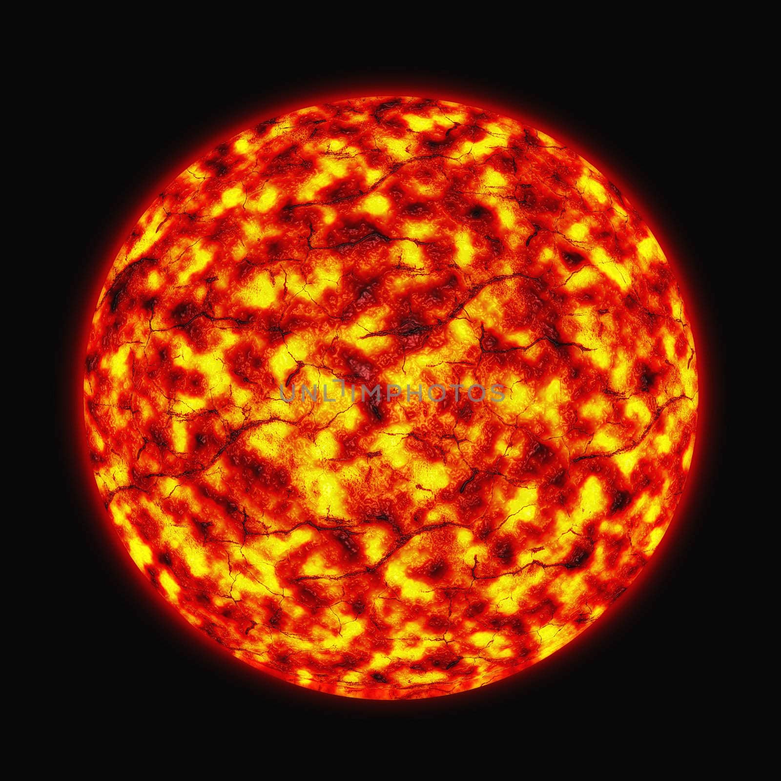 Detailed illustration of a fire ball