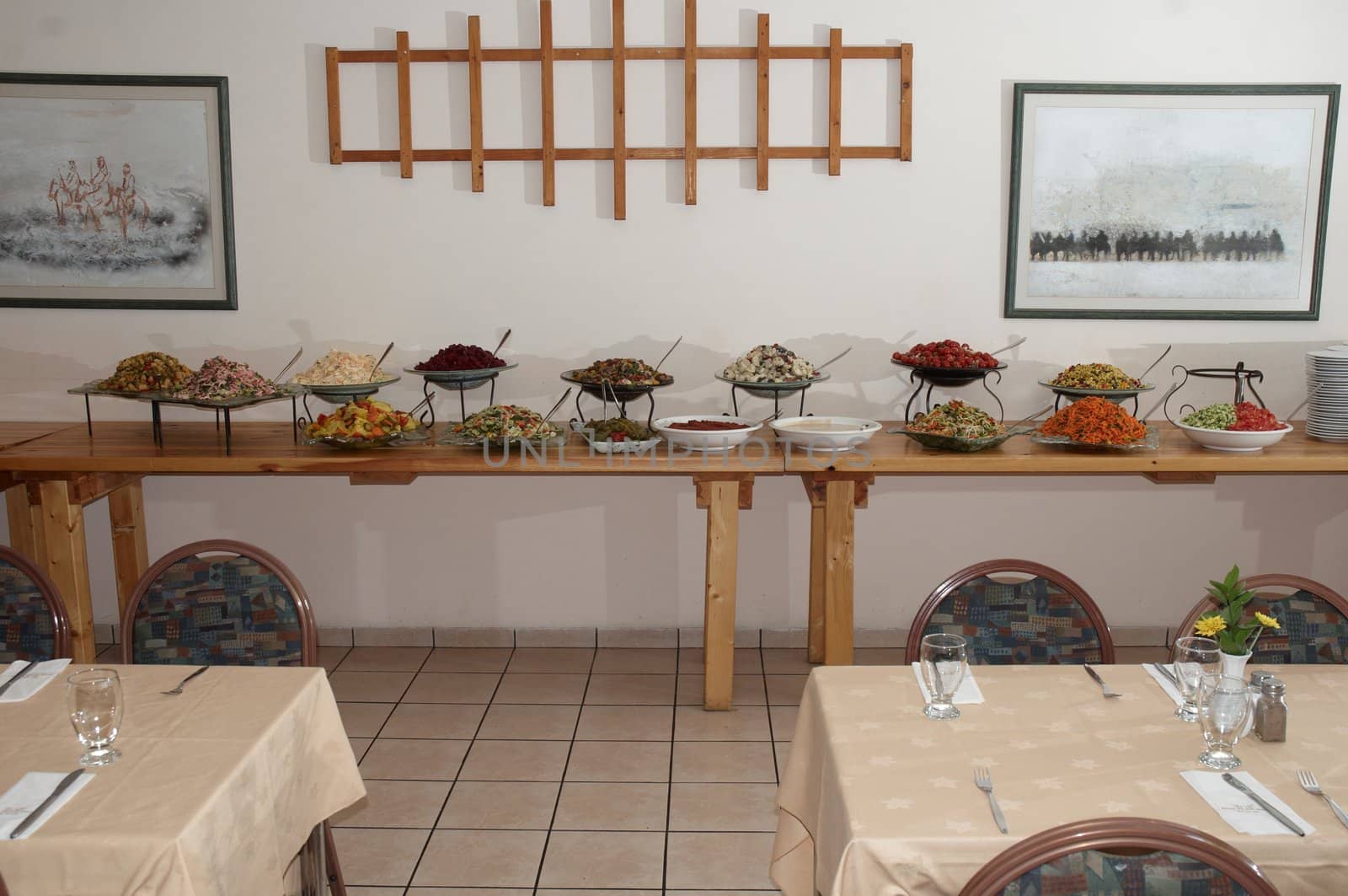 Interior dining hall in the hotel .