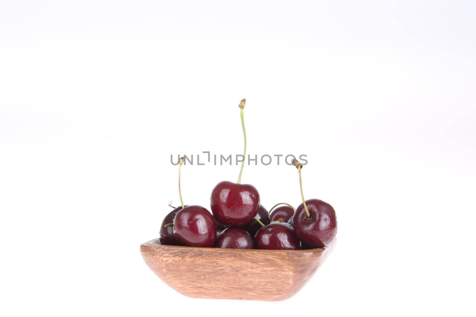 cherries on white