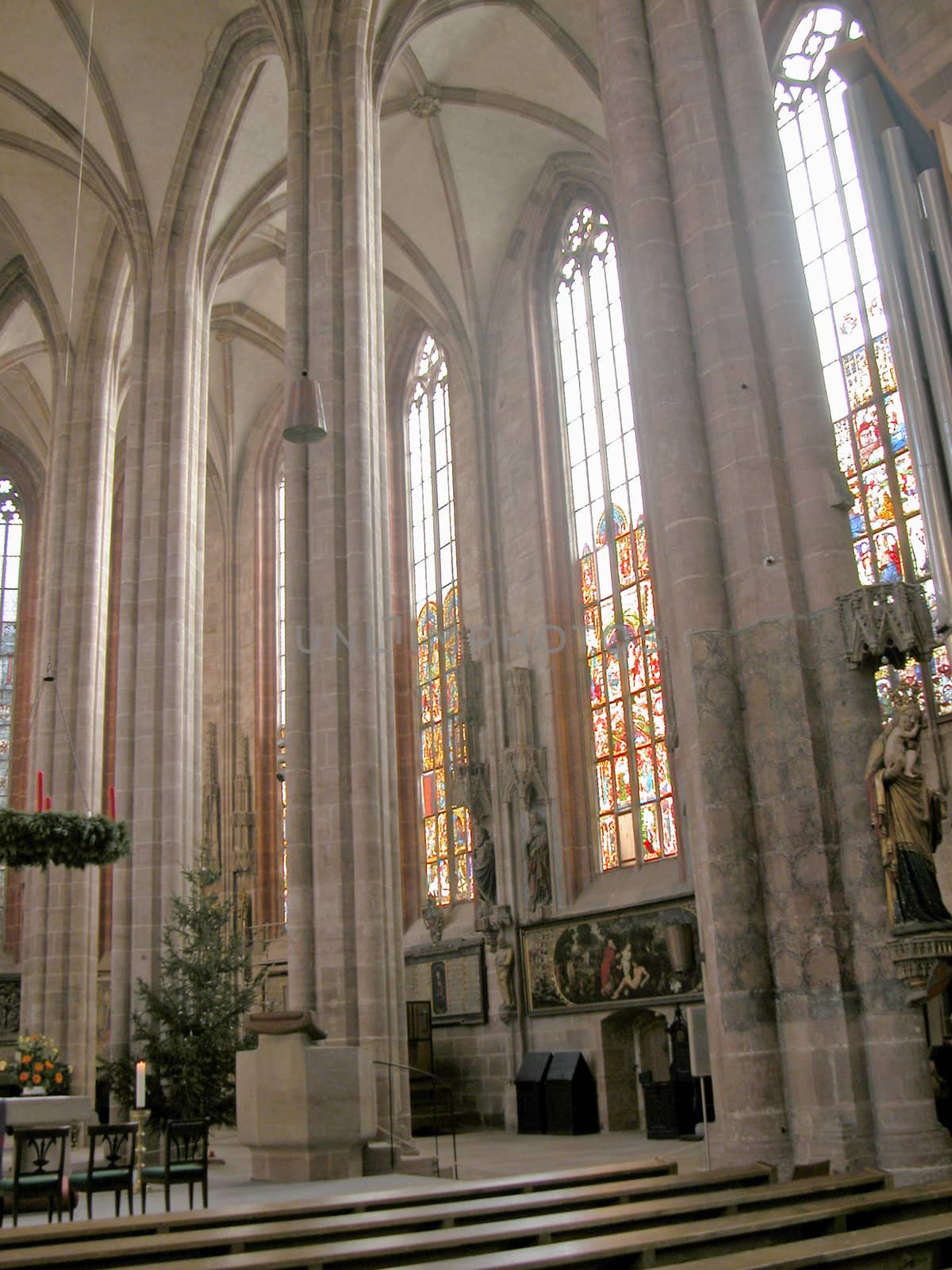 The St Lorenz Kirche gothic cathedral in Nuernberg (Nuremberg), Germany