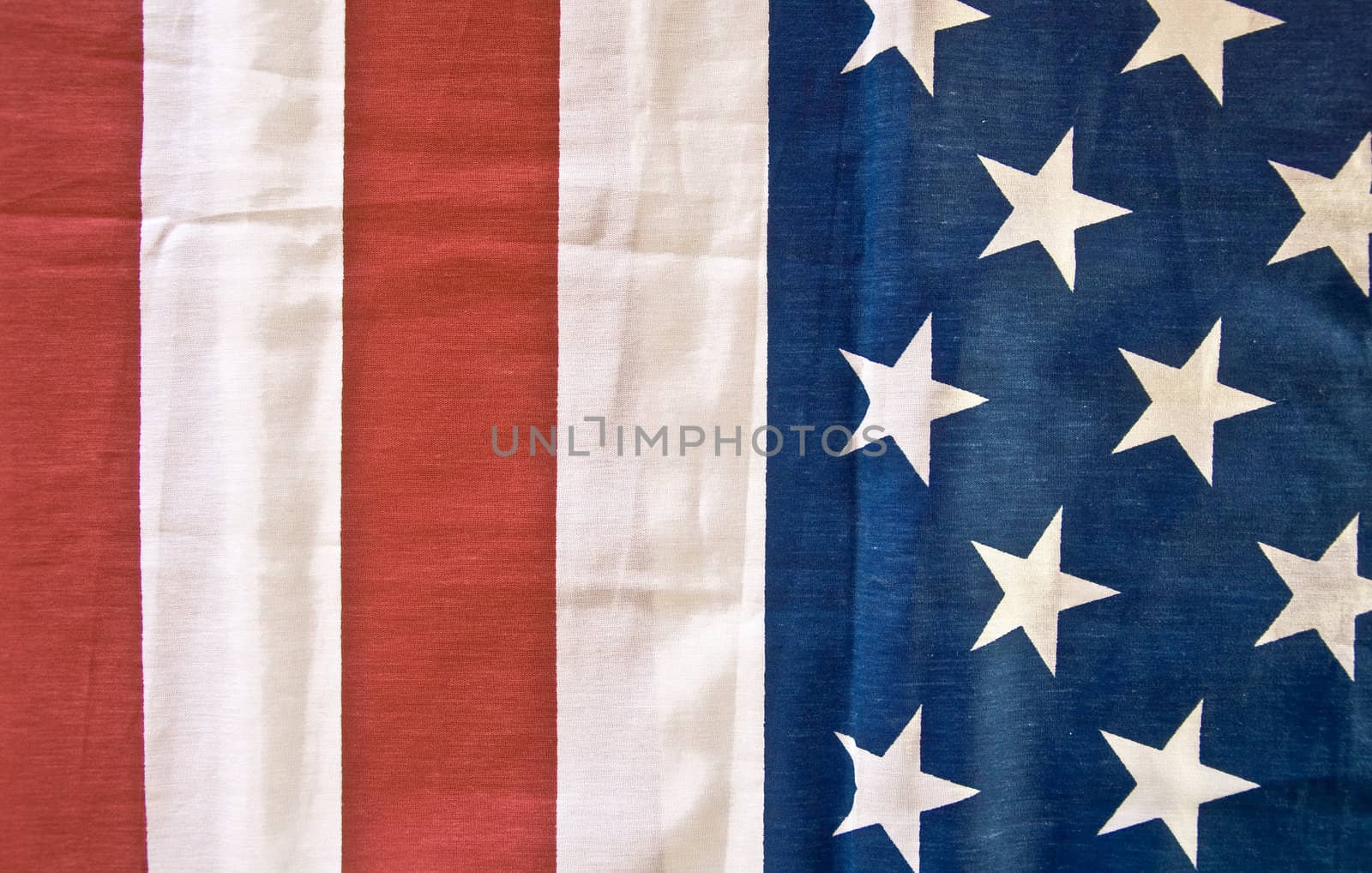 American flag. Fragment. Close-up.