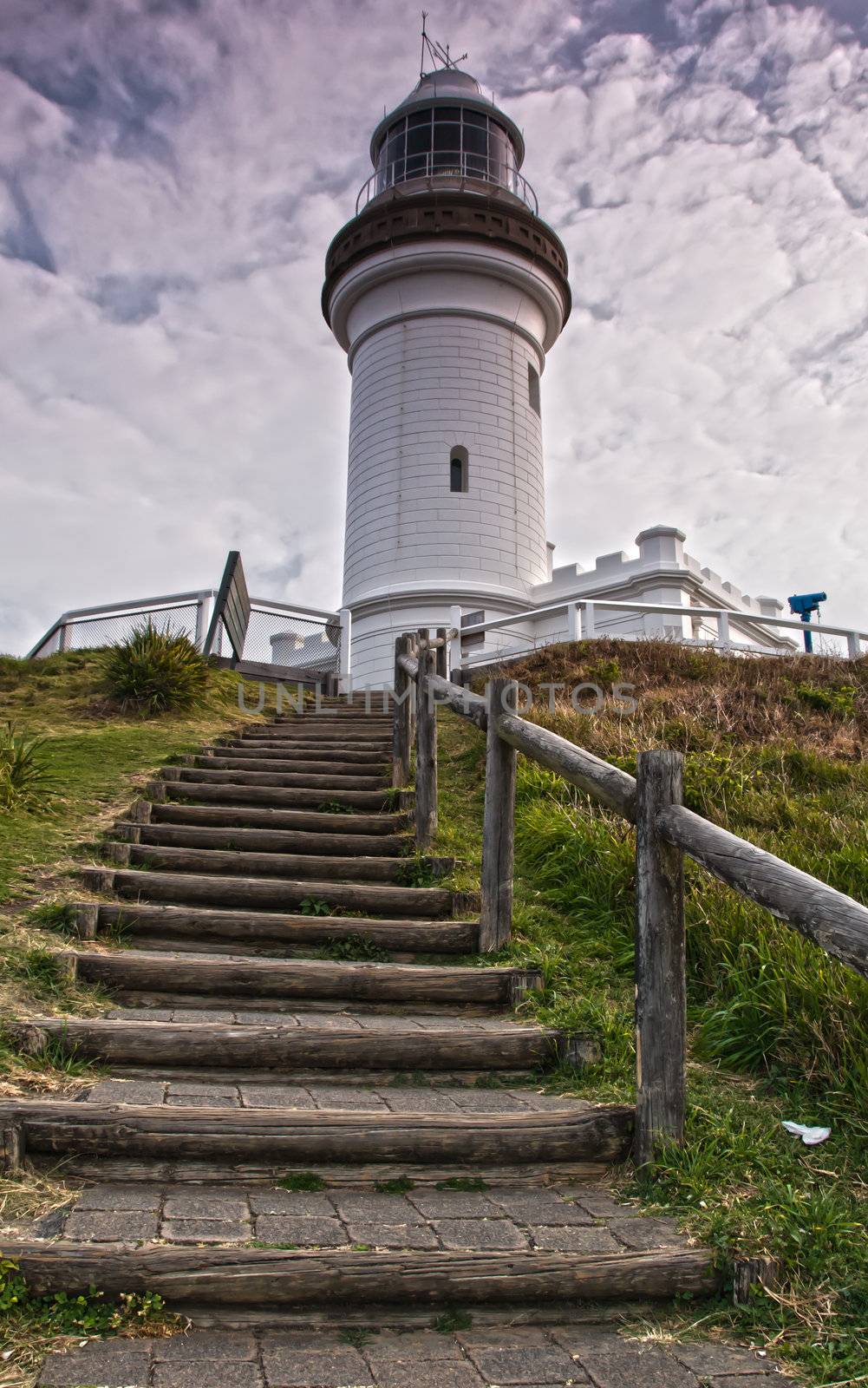 Steps leading up to the Byron Bay Lighthouse.