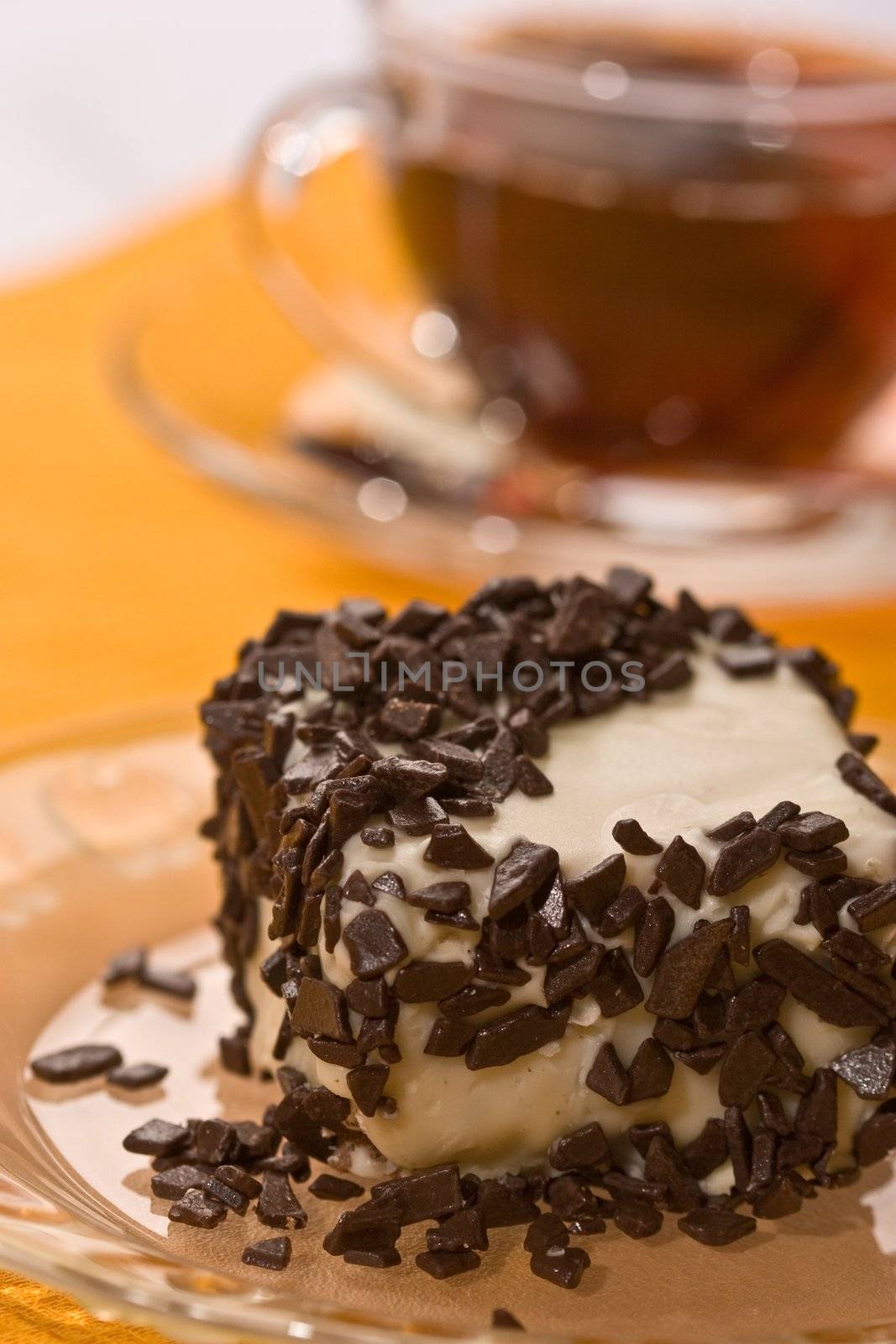 sweet series: fancy cake with chocolate crumb