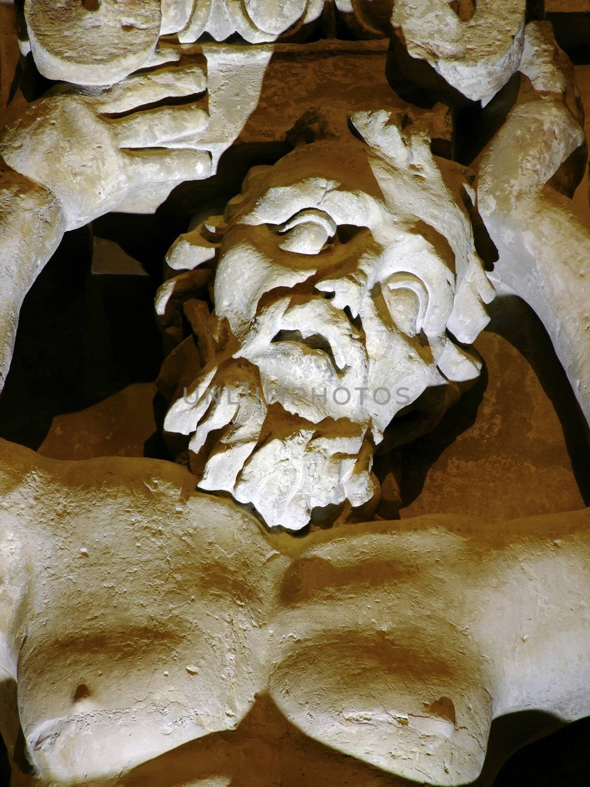 Medieval statue or gargoyle in the old city of Mdina in Malta, on public National Cathedral Museum