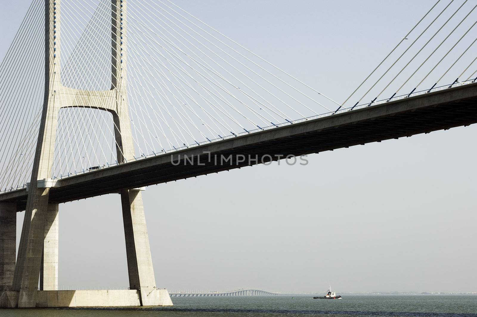 Vasco da Gama bridge over Tagus river, Portugal