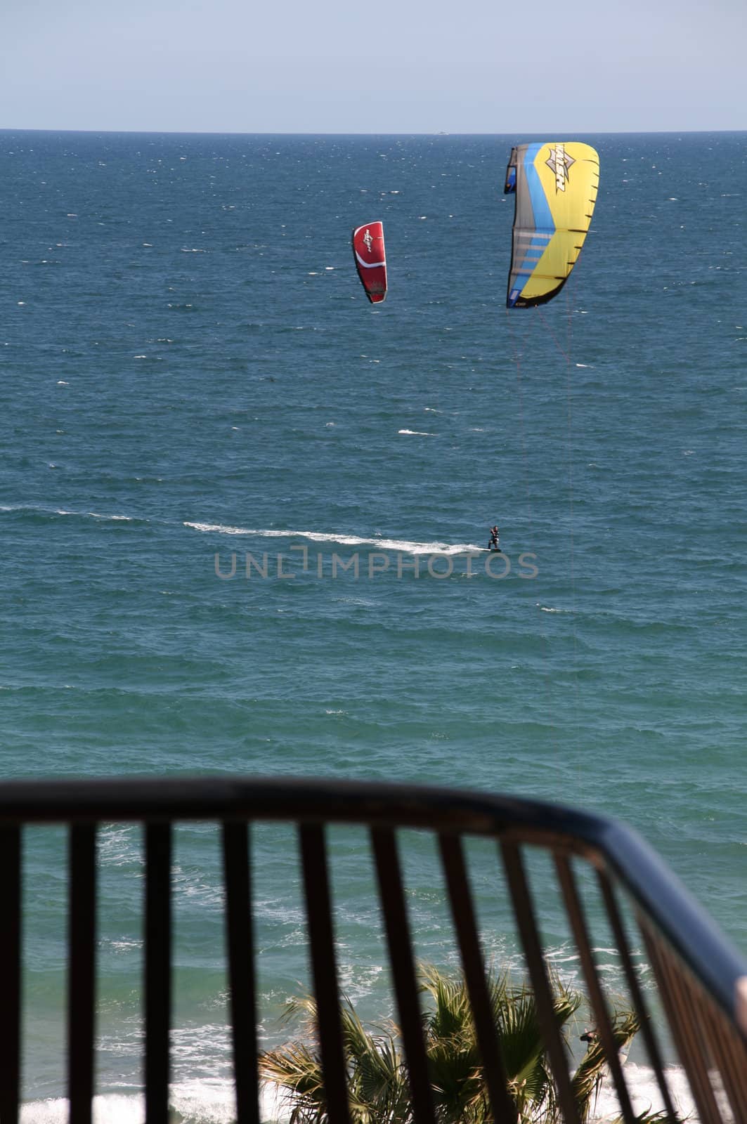 summer balcony, kitesurf at the beach by nile