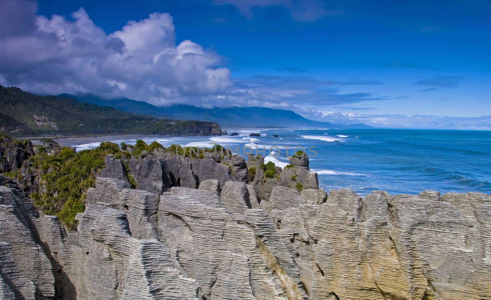 Punakaiki Pancake Rocks along the west coast of new Zealand